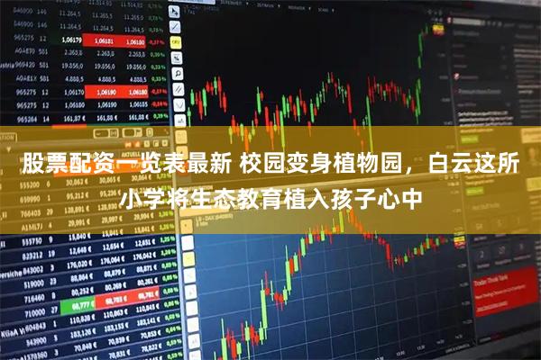 股票配资一览表最新 校园变身植物园，白云这所小学将生态教育植入孩子心中